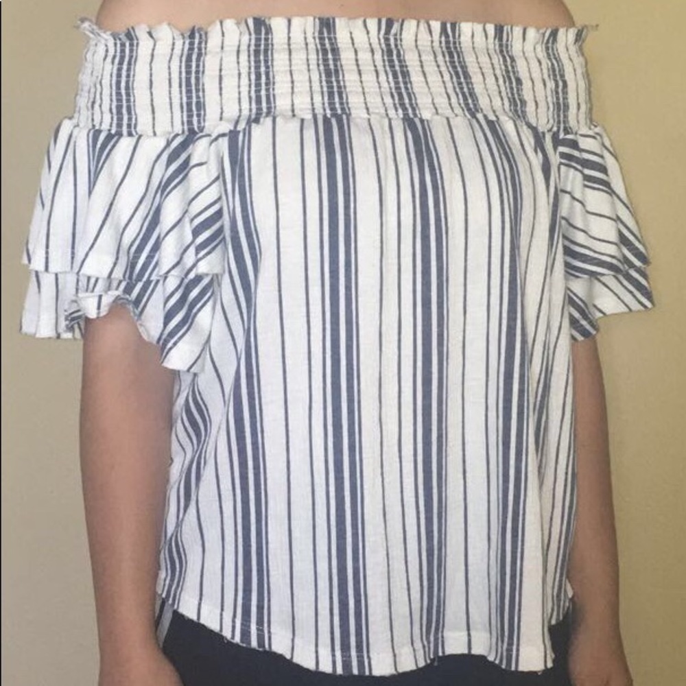 Off The Shoulder Striped Top